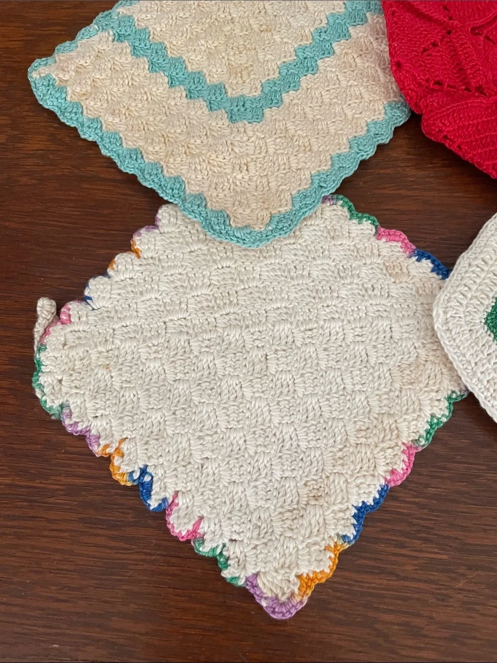 Handmade crocheted pot holders set of 4